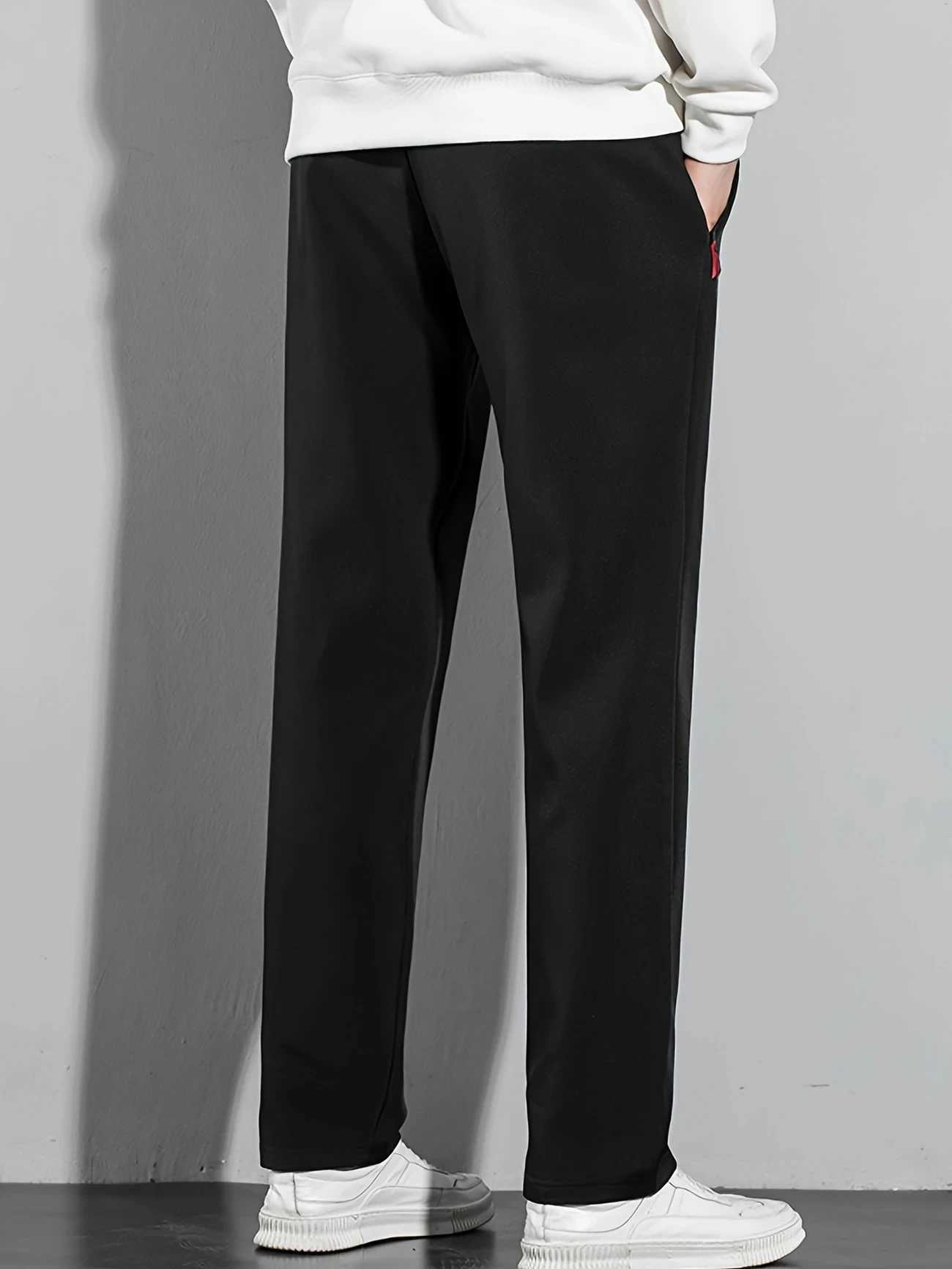 2025 Mens Casual Straight Pants Stretch Elastic Waist Jogger Korean Classic Blue Black Gray Male Brand Trousers Plus Size W250812