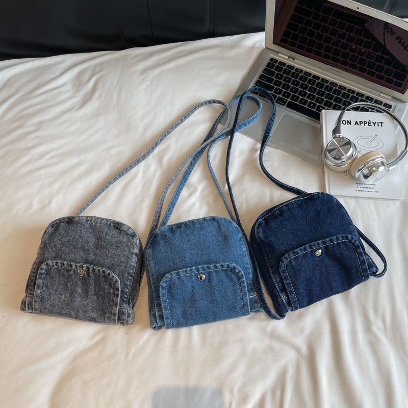 Denim for Women New Fashion Single Shoulder Crossbody Casual High-end Bucket Small Bag