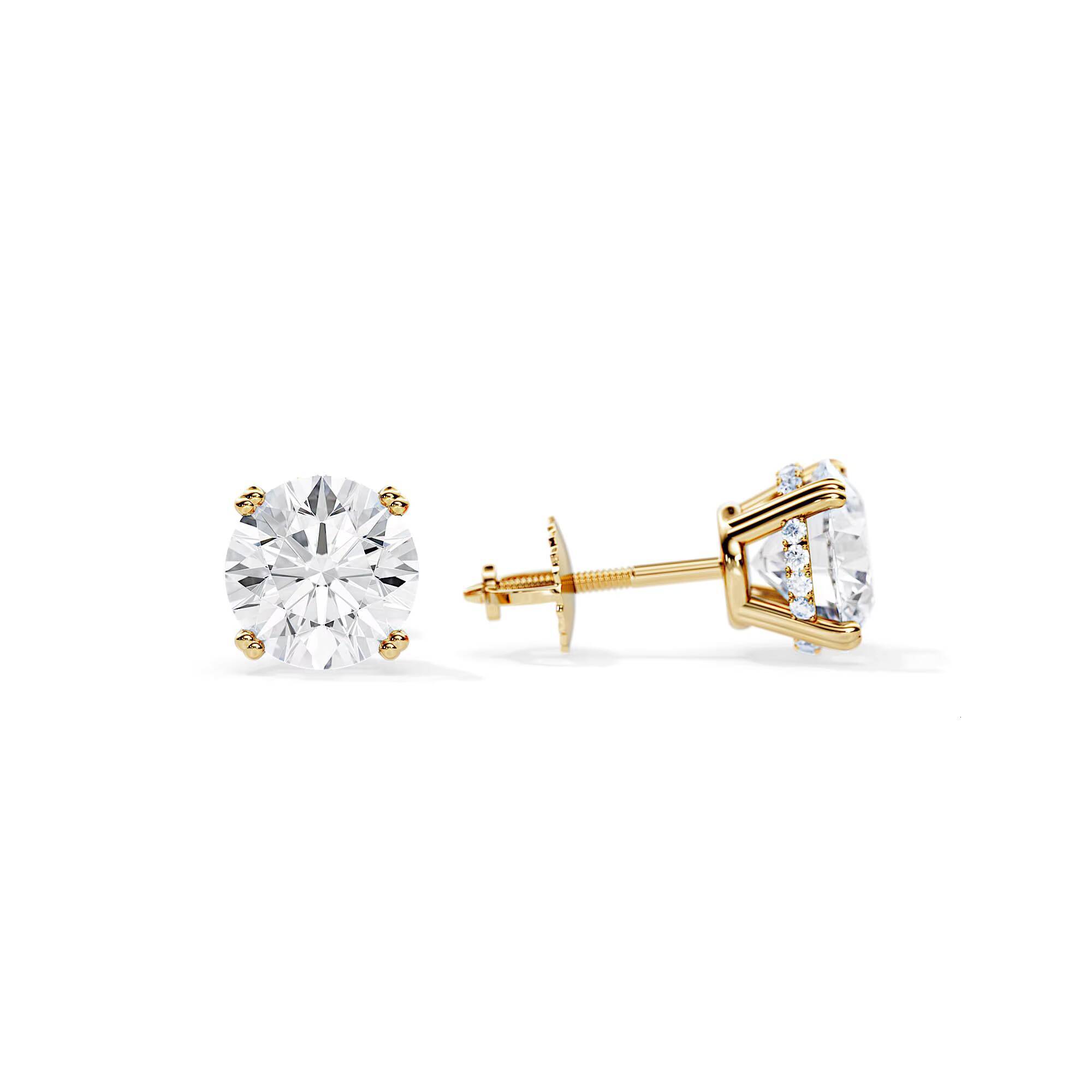 18k White Gold Diamond Stud Earrings Lab Grown Diamond Earrings Lab Grown Diamond Jewelry