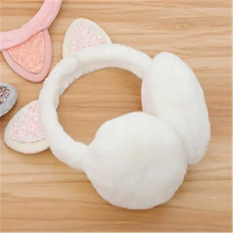 New Lovely Winter Warm Cat Ear Warmers Glitter Ears Plush Earmuffs for Women Playful Girls Ear Muffs Cold Protection Warm Hot XJ250812