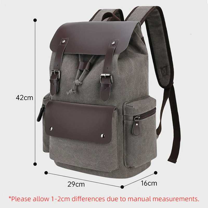 Men Canvas Backpack Vintage Student School Bag Mens Travel For Laptop Pack Fashion Outdoor Women Casual Sport Rucksack Y250811