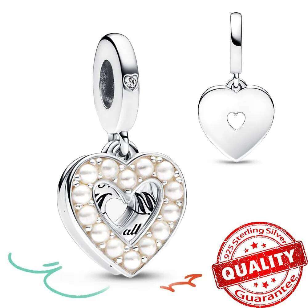 2025 New 925 sterling silver charms beads Mother Daughter Dangle Charm Fits Bracelet Sterling Silver Love Mom Beads DIY Necklace Jewelry Gift