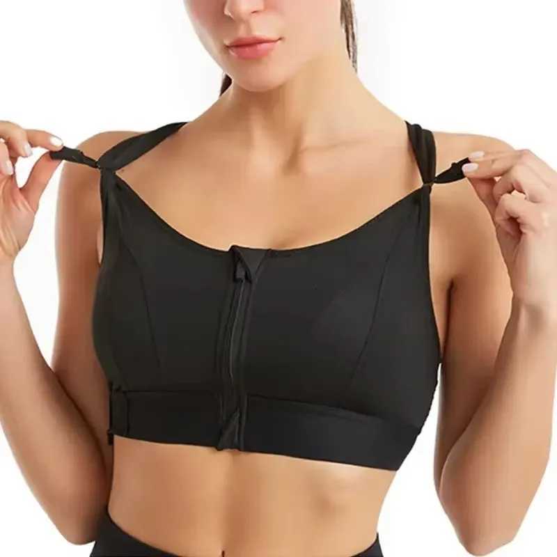 Sports Bras For Women Front Zipper Adjustable Strap Shockproof Elastic Fitness Athletic Sports Bra Slim Crop Top Z250812