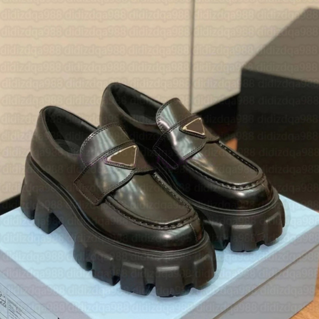 Loafers Designer shoes monolith leather Casual Shoes women loafer shoes Cowhide Sneakers Oxford Chunky Sneaker Matte lug sole platfrom shoes 35-43 005