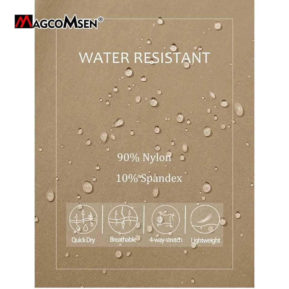 Magcomsen Mens Waterproof Hiking Pants with Multi-Pockets Lightweight Quick Dry Casual Straight Working Pants W250812