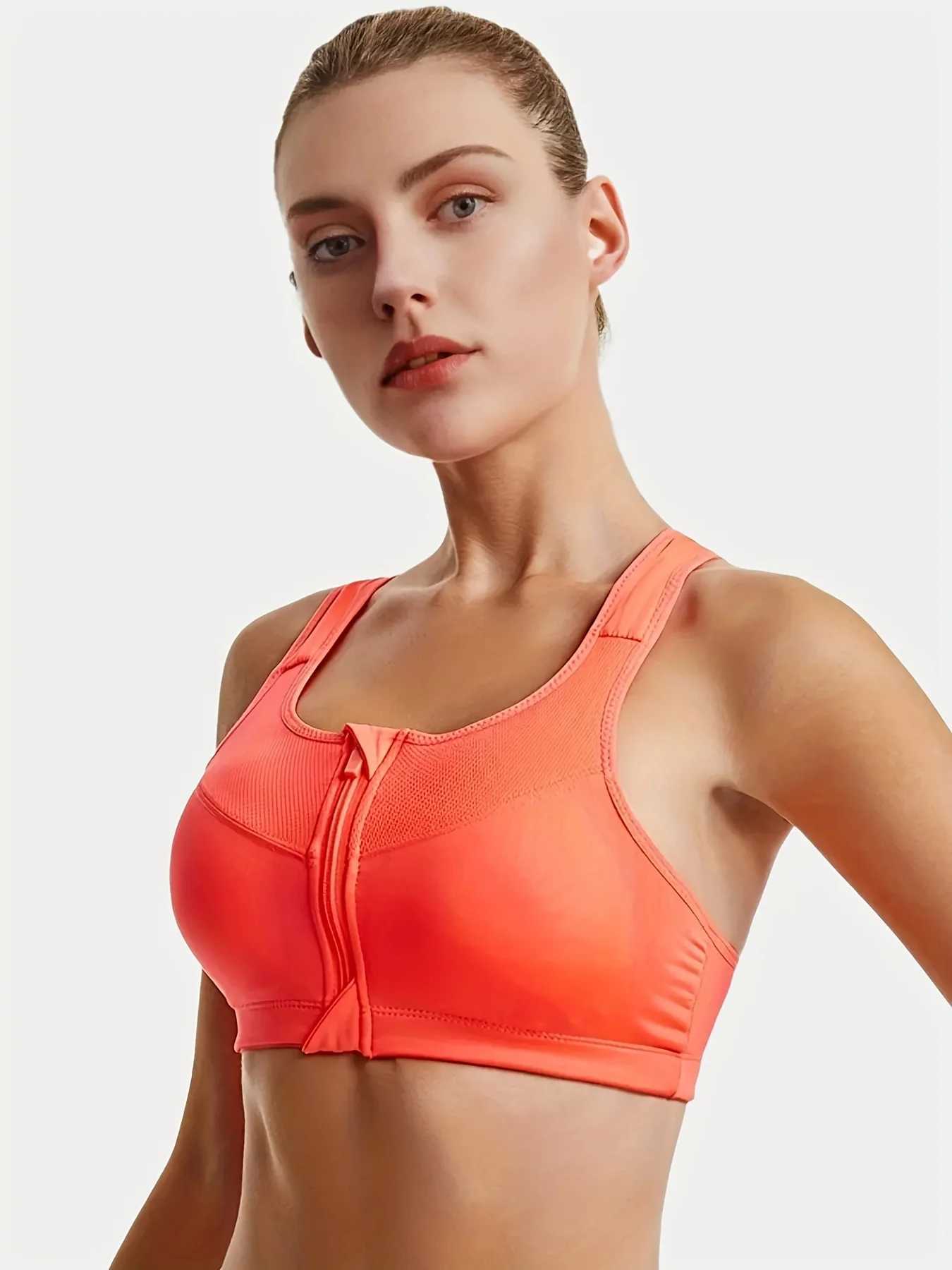 Front Zipper Sports Bra Without Steel Ring Gathering Fitness Running Womens Shock-Absorbing Underwear Beauty Vest Z250812