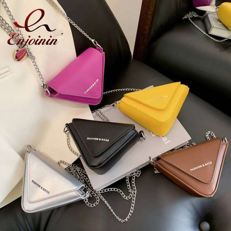 Trendy Triangle Mini Chain Shoulder For Women Designer Purses And Handbags Female Small Crossbody Party Clutch Bag New