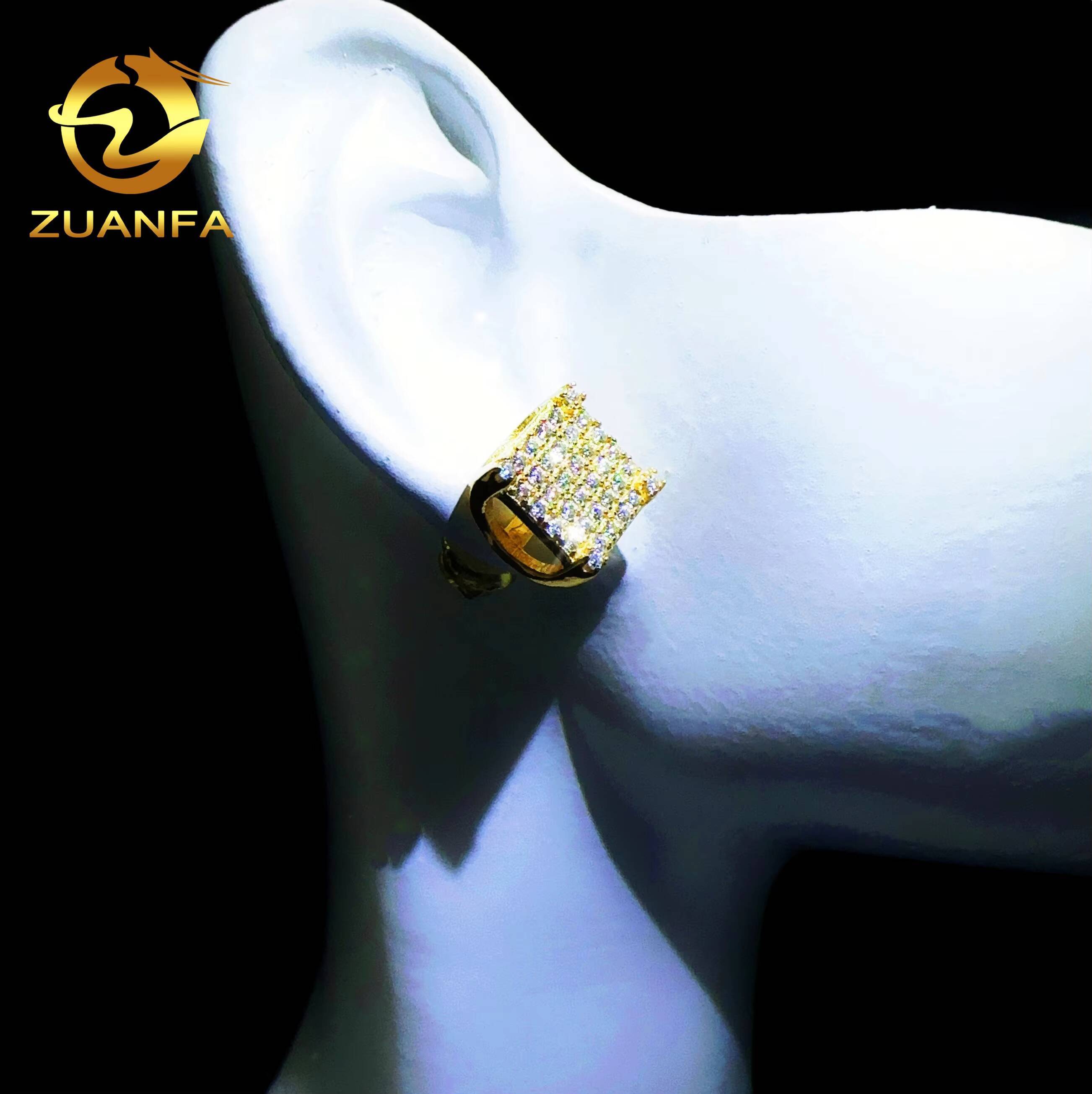 Sterling Silver 925 Hip Hop Earrings Vvs Moissanite Diamond Iced Out Jewelry Stud Earring