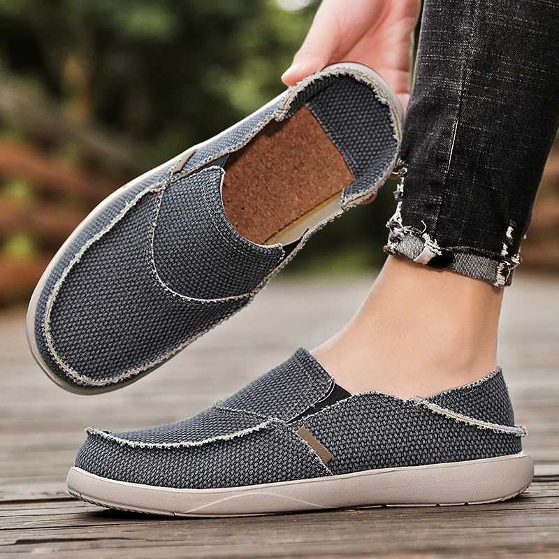 2024 Summer Men Canvas Shoes Espadrilles Breathable Casual Shoes Men Loafers Comfortable Ultralight Lazy Boat Shoes Big Size 47 Z250812