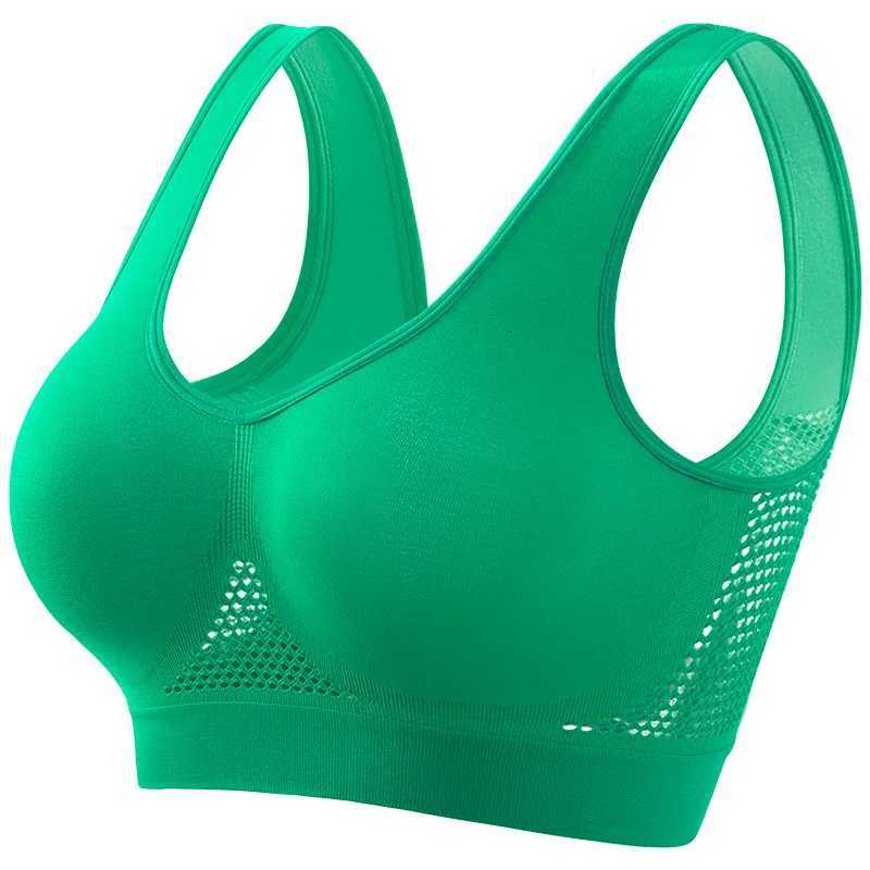 Seamless Mesh Women Sports Bras Fitness Gym Running Underwear Shockproof Bra Wireless Plus Size Crop Top Breathable Bra Z250812