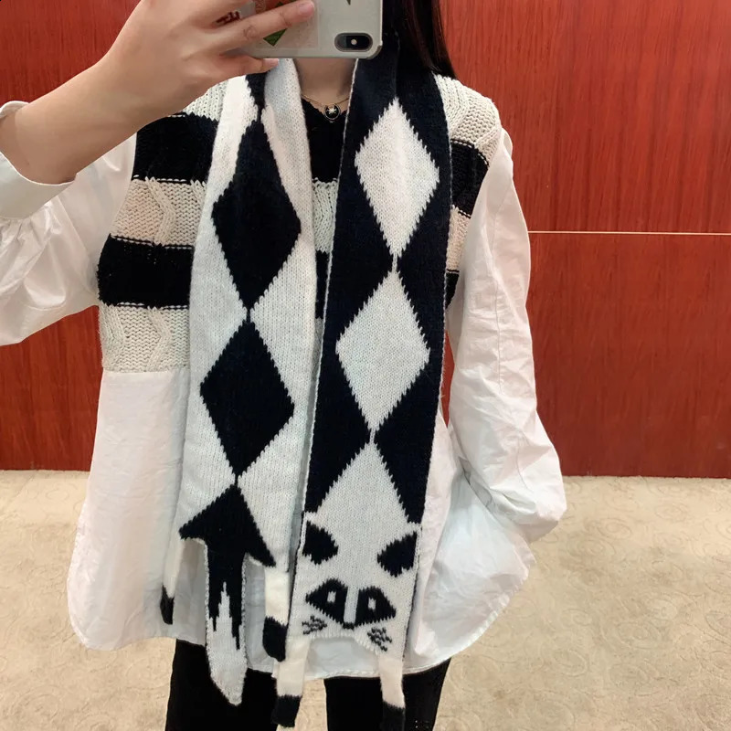 Childrens Cartoon Fox Scarf Mens and Womens Wool Scarf Warm Shawl Animal Scarf Cold Hat Small N Scarf Winter 250812