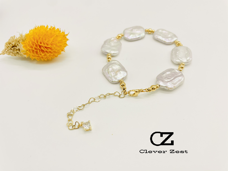 Natural freshwater baroque pearl bracelet Gold-plated craftsmanship Fashionable Bohemian style Resort style Designer handmade