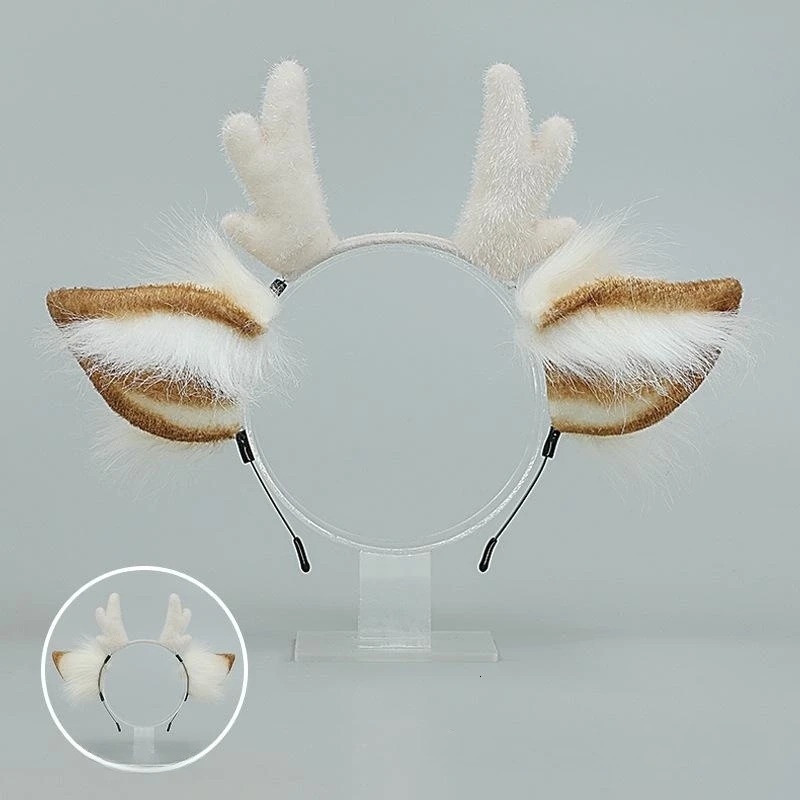 Unisex Reindeer Antler Headband Cosplay Deer Ear Head Hoop Lolita Christmas Party Headpiece Festival Headwear 250805