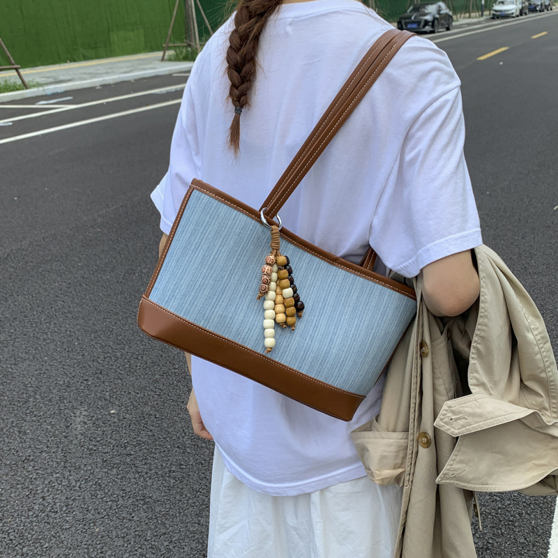 2025 Autumn bag New Shoulder Bag Retro Women s Underarm Commuter Bag New Denim Large Capacity Handbag Simple Women s Underarm Bag women s Autumn New D