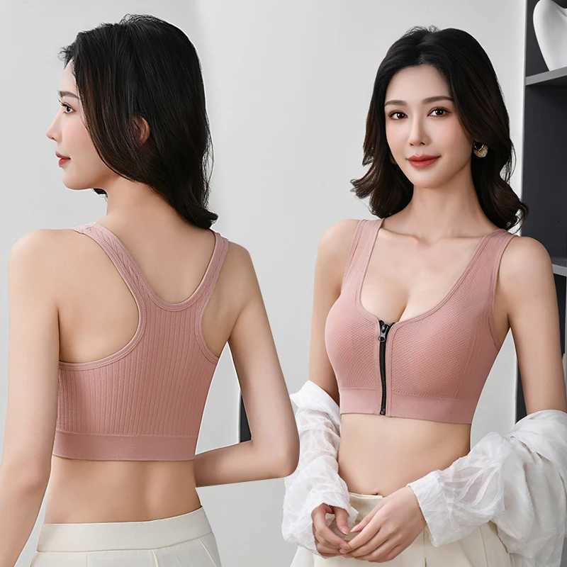 Womens Sports Bra Fitness Top Front Zipper Design Sports Vest Fashionable Bra Gym Sports Bra Z250812