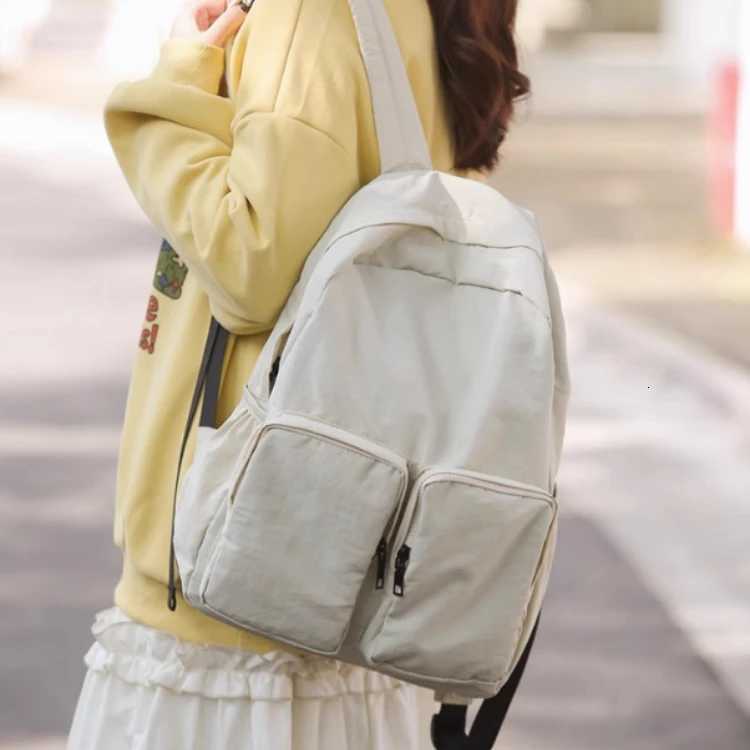 Japanese Preppy Grunge Solid Y2k Backpack Fashion Women Casual Schoolbags Streetwear Trendy Ins Backpacks for College Students Y250811