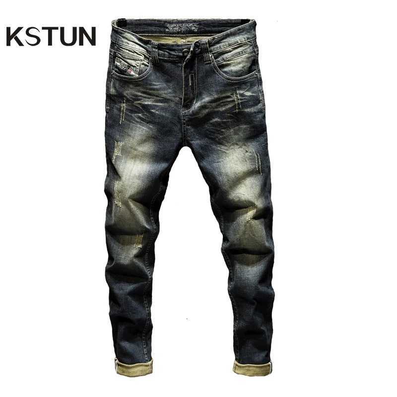 2024 Spring and Autumn Mens Jeans Denim Pants Slim Fit Retro Stretch Trousers for Men Streetwear Moto Biker Jeans High Quality X250812