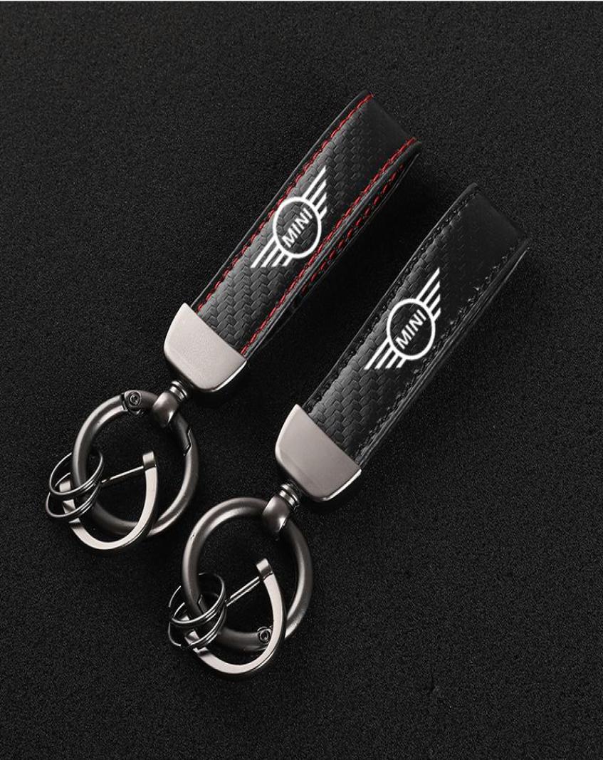 Keychains Car Accessories H IghGrade Leather KeyChain 360 FOR Mini Cooper S JCW R55 R56 R60 F54 F55 F60 Accessoires9342832
