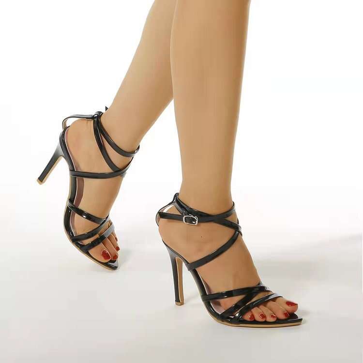 Women 2025 Summer New Buckle Thin Heel Sandals Plus Size Women's Shoes High Heels