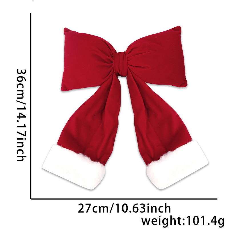 New Veet Handmade Cotton-Filled 3D Bow Christmas Tree Wreath Decoration Accessories Hanging Ornament