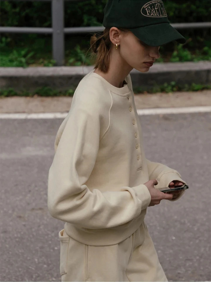 Womens Casual Cotton Fleece Two-Piece Set Long Sleeve Hoodie And Sweatpants Jogger Tracksuit Comfortable Trousers Outfit 250805