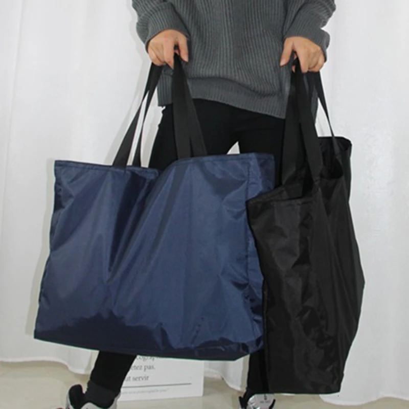 Shopping Bags Solid Color Zipper Large Capacity Grocery tote Washable Reusable Simple Outdoor Heavy Duty Fashion Bag 250724