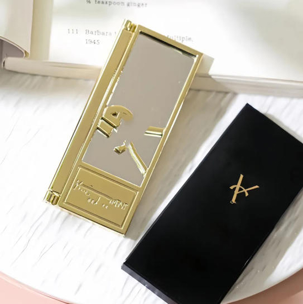 Gold Folding Make Up Mirror Compact Portable Hd Make-up Cosmetic Mirror Holiday Keyring Mirror For VIP Client