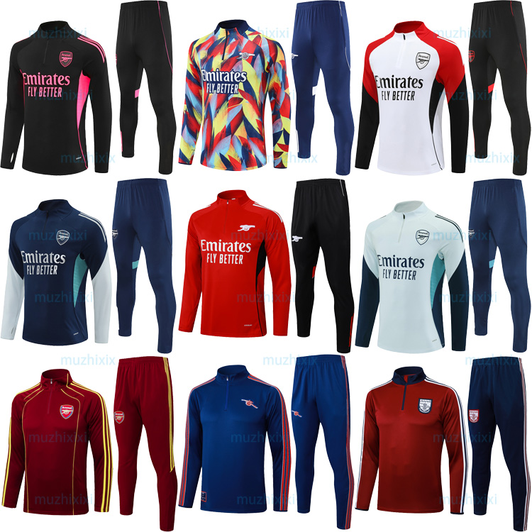 25 26 Arsenale tracksuits sets Men kids soccer football saka tracksuits Half pulled Long Sleeve soccer Gunners training suit survetement foot chandal jogging kits