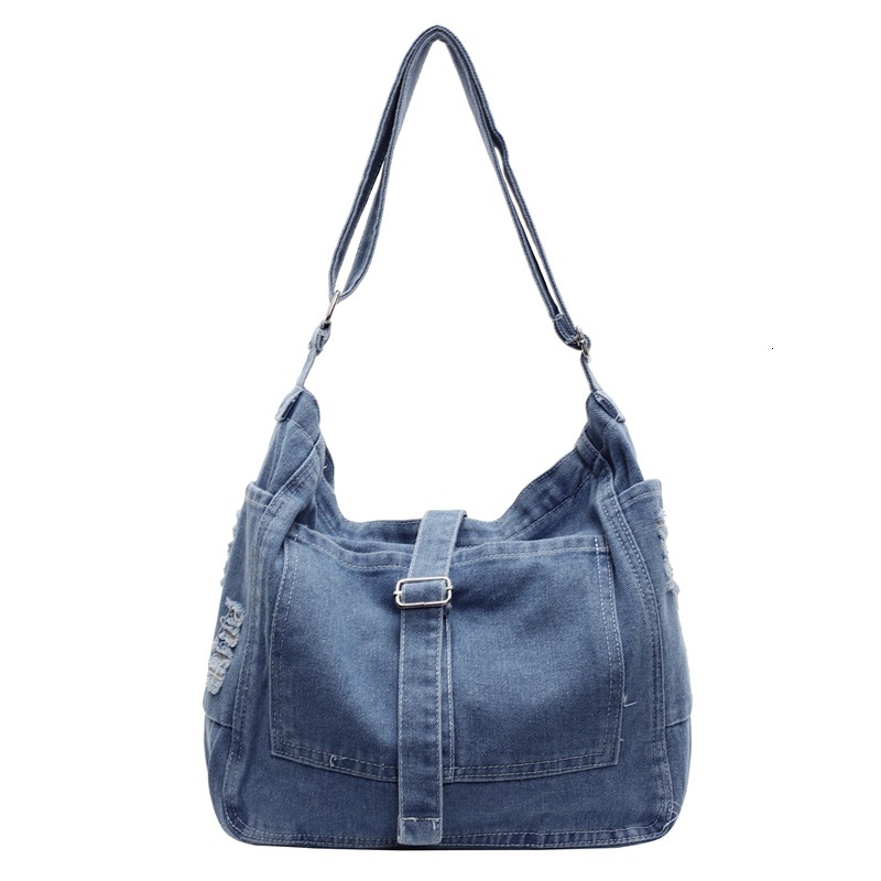 New Lazy Denim Crossbody Shoulder Fashionable Large Capacity Versatile Underarm Bag