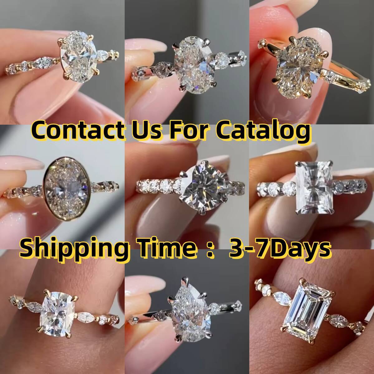 Custom GRA VVs Elongated Oval Cut Moissanite Diamond Engagement Ring Solid Gold Plated 925 Sterling Silver for Women Men Jewelry