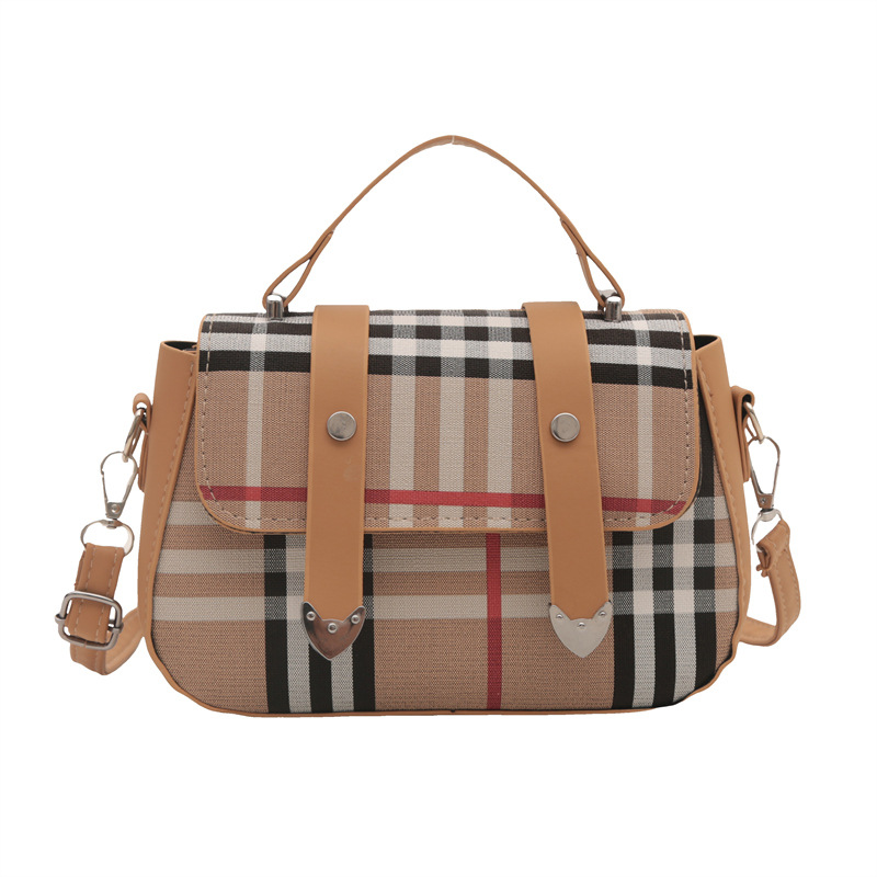 Popular fashion contrast plaid armpit small square bag summer new Korean shoulder bag fashionable handbag for women2025
