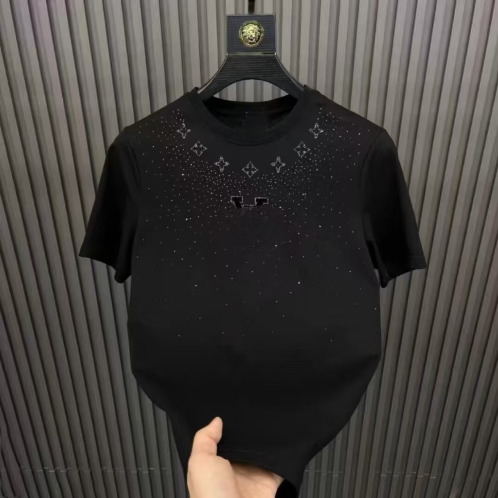 2025 New Designer Brand Short-sleeved Men's T-Shirts Ins Luxury Brand Europe and the United States Hip Hop Style Round Neck Bottom Shirt Summer