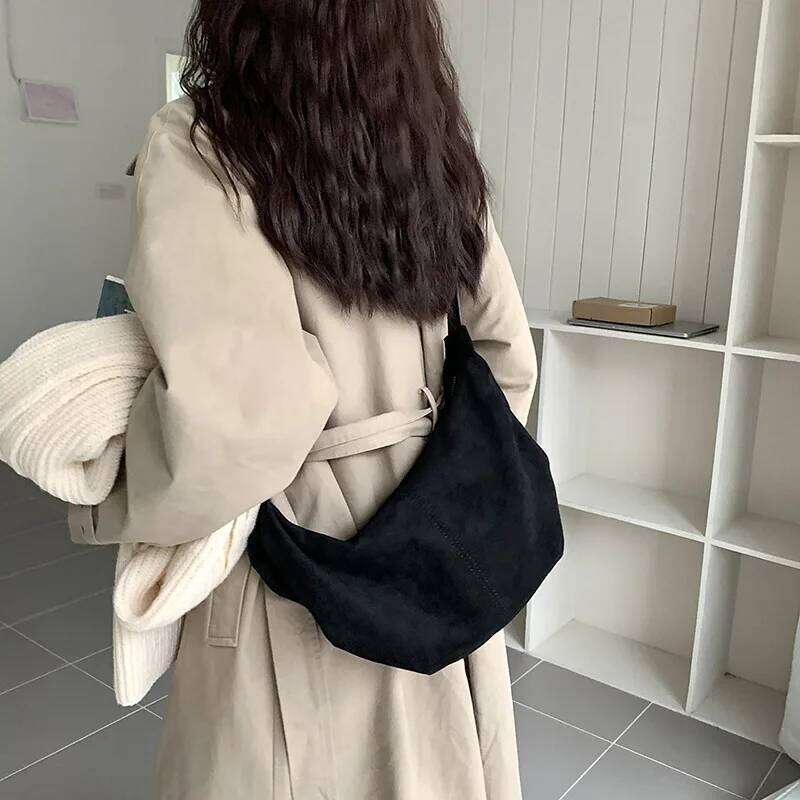 Vintage Scrub Leather Women Hobos Shoulder Brand Design Ladies Handbag Female Crossbody Bag New Winter Faux Suede Tote Bolsa