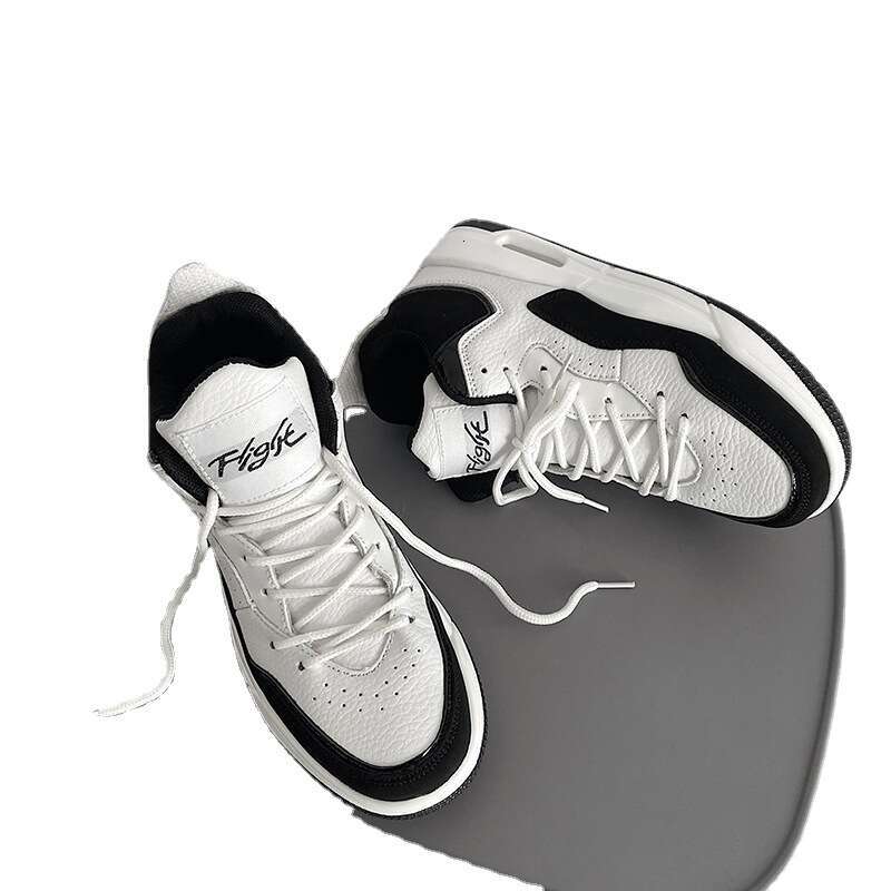 Men's Basketball Trendy Real Air Cushion Chinese Style Sports Shoes Couple Free shipping Cold Bond Leather White Sneakers