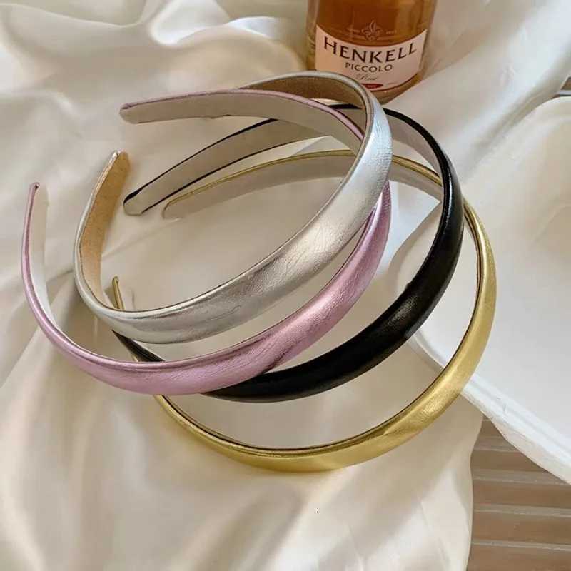 New Europe and America Elegant Gold Silver Leather PU Hairband for Women Girls Hair Bands Hair Accessories X250812