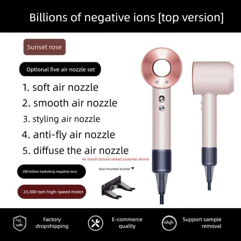 Huaqiangbei Mousen Top High Speed Salon Home Use Power Negative Ion Leafless Hollow Hair Dryer
