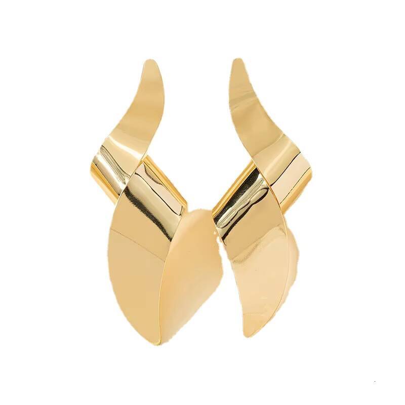 Trendy Vintage Geometric Exaggerated Metal Spiral Pendant Earrings for Women Fashion Jewelry