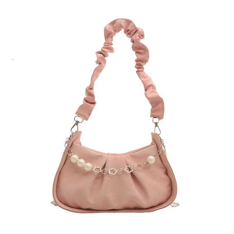 Summer Stylish Cloud Solid Color Chain Pleated Fashionable Casual New Single Shoulder Underarm Bag for Women ddmymarket