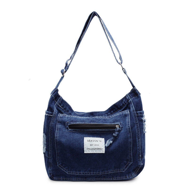 New Lazy Denim Crossbody Shoulder Fashionable Large Capacity Versatile Underarm Bag