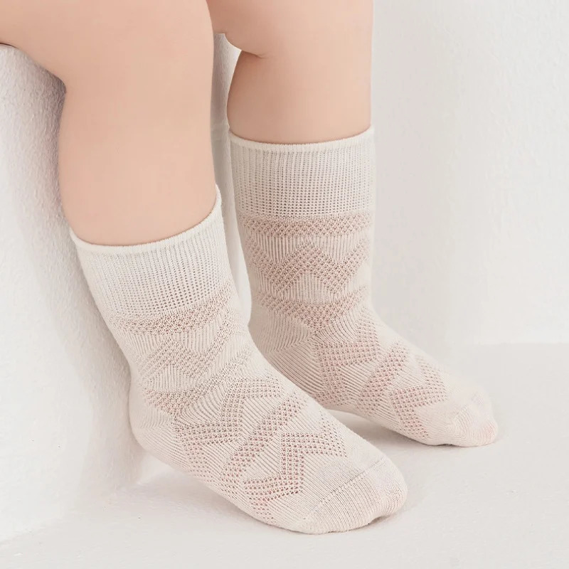 08T born Spring Summer Baby Infants Cotton Soft Socks For Girls And Boys Thin Mesh 250812