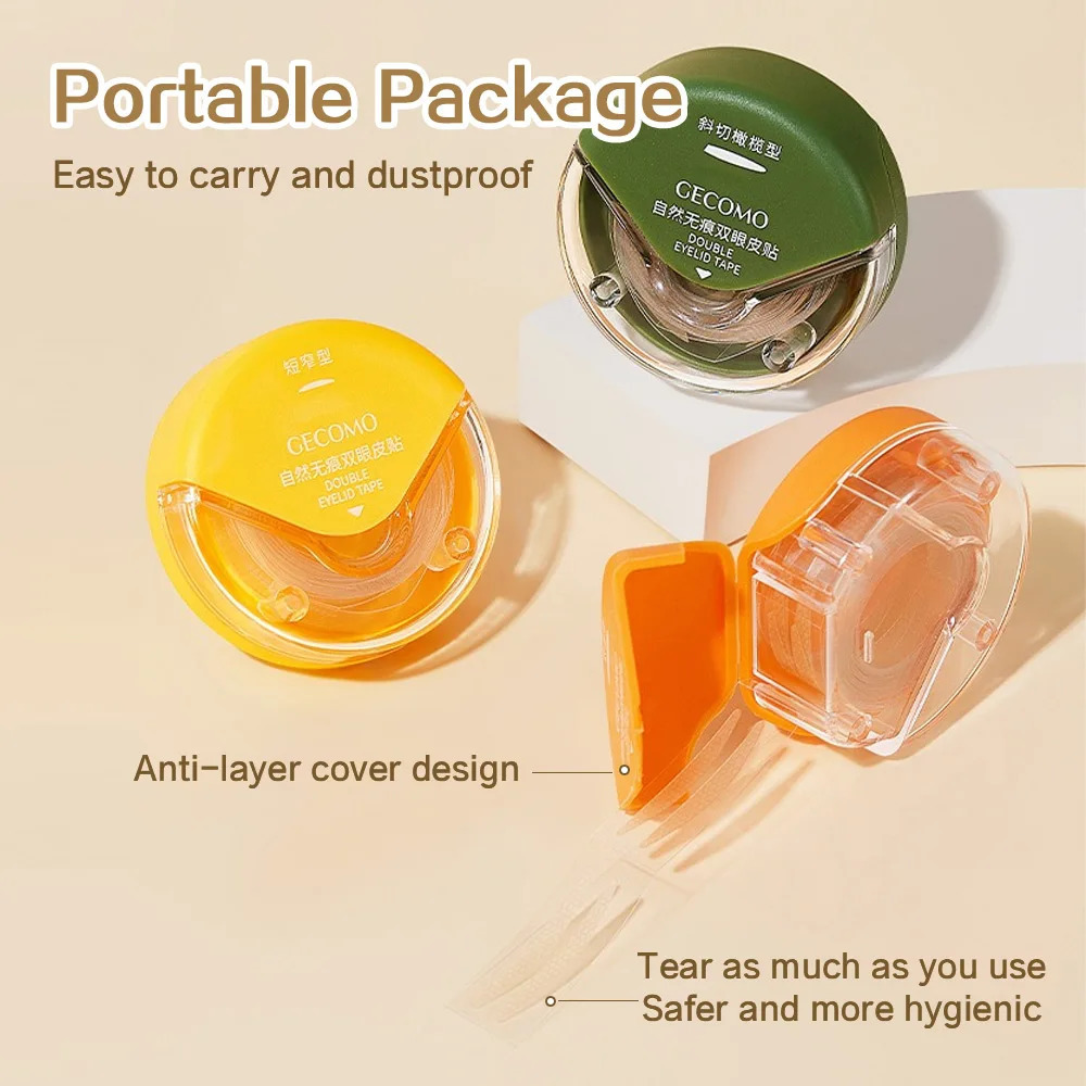 GECOMO 120 PCS Roll Invisible Double Eyelid Stickers Self-adhesive Long-lasting Lace Eyelid Paste Beauty Tool 250807
