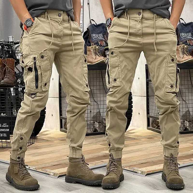 Spring Autumn Mens American Style Cargo Pants Straight Leg Tactical Casual Pants Outdoor Functional Mens Trousers W250812