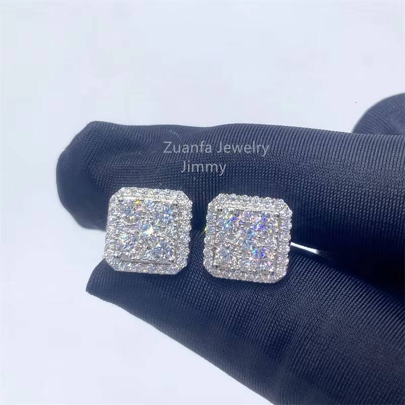 Round Brilliant Cut Def Color Vvs1 Genuine Moissanite Earrings 925 Sterling Silver Classic Gemstones Suitable for Women