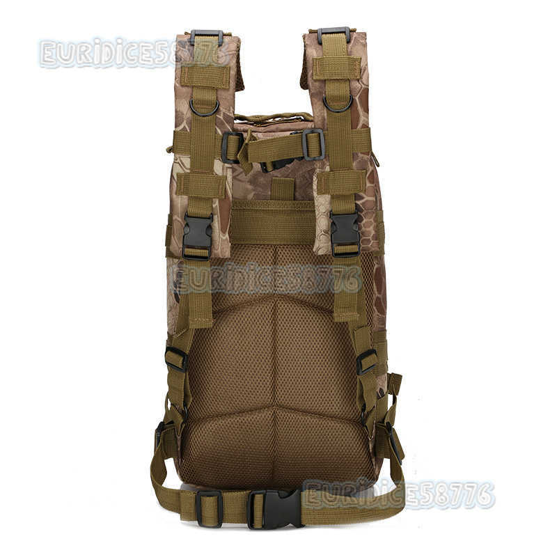 Military Enthusiast Tactical Bag Outdoor Sports Hiking Bag 30l Oxford Waterproof Camouflage 3p Backpack H250811