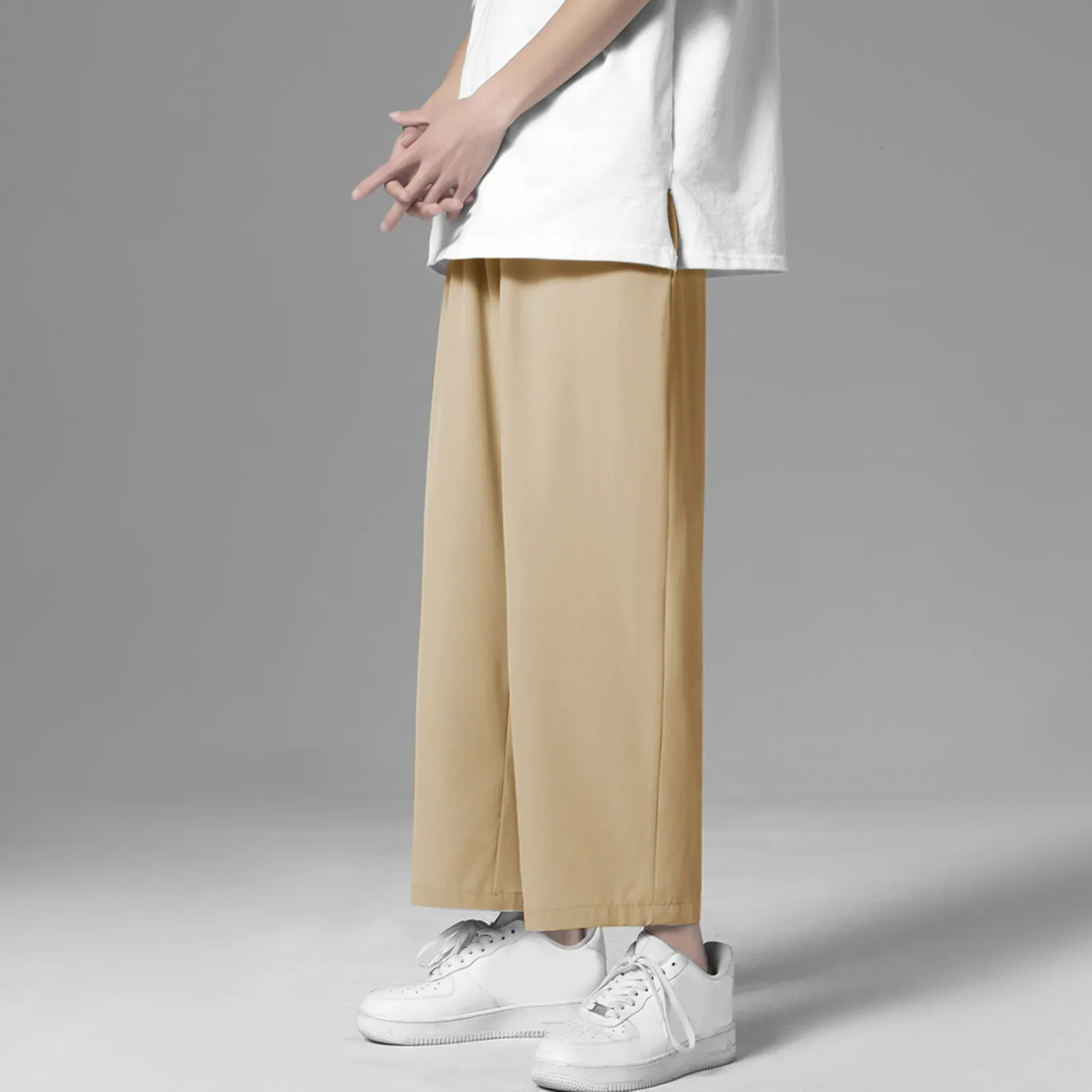 Mens Summer Harem Pants Thin Ice Silk Quick Drying Cool Slacks Air Conditioned Casual Straight Leg Trouser 250729