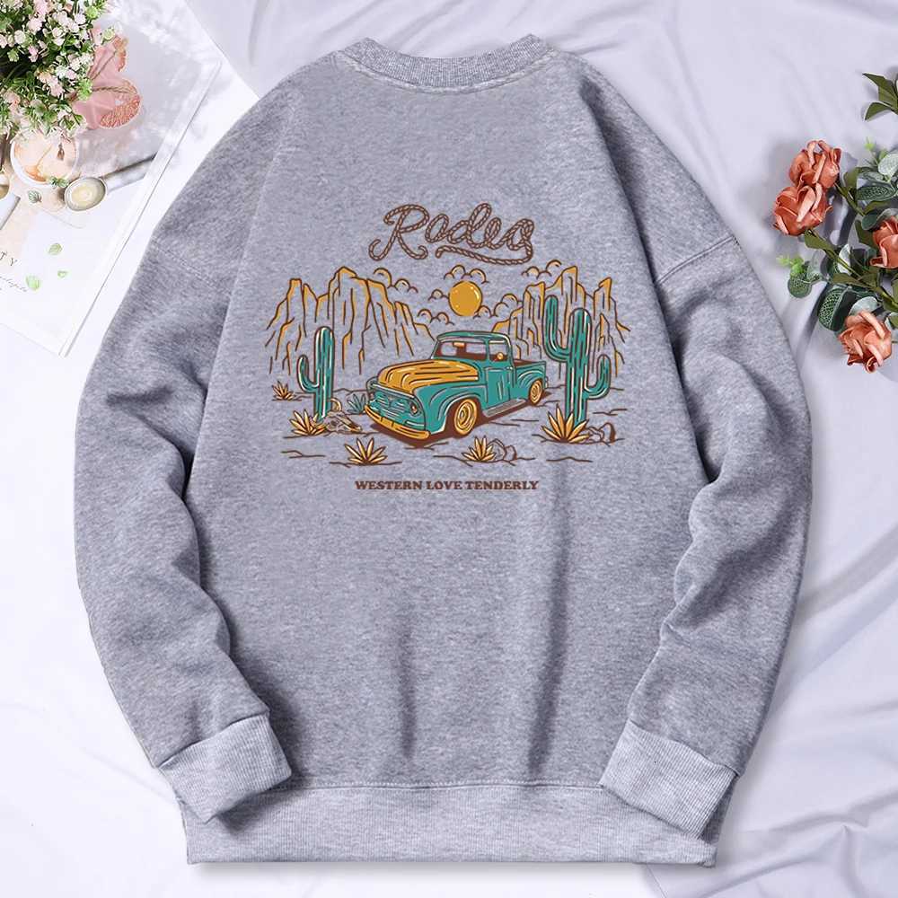Rodeg Western Love Tenderly Romantic Desert Men Women Hoodie Autumn Fashion Clothes Cartoon Sweatshirt Crewneck Fleece Hoodies Y250811