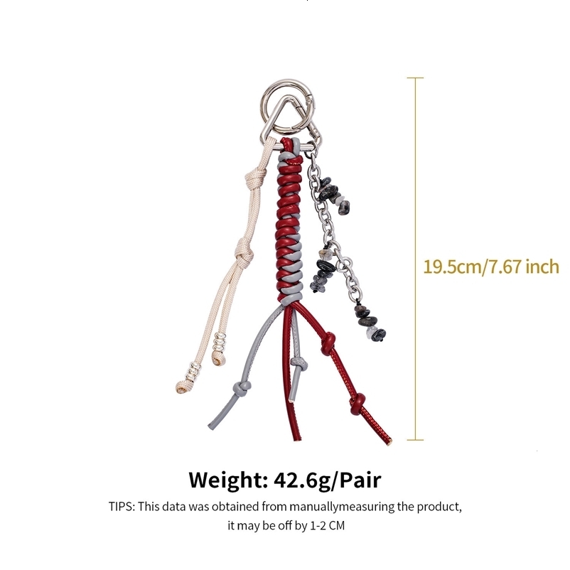 High-end Charm Chain Fashion INS Style Leather Keychain Handmade Pendant 250726