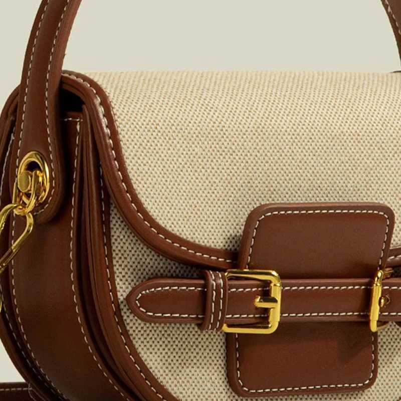 2025 Womens New Fashionable Splicing Handbag Saddle Bag Casual Versatile Crossbody Bag Z250812
