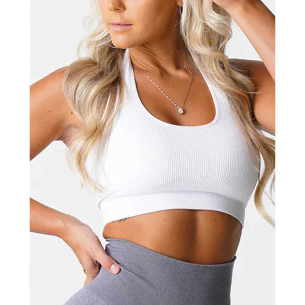 New Limitless Ribbed Seamless Halter Bra Spandex Women Fitness Elastic Breathable Breast Enhancement Leisure Sports Underwear Z250812