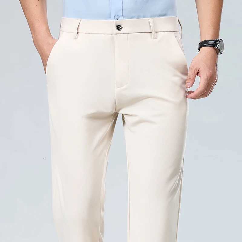 29-42 Mens Suit Pants Stretch Solid Smart Casual Dress Trousers Men Office Suit Pants Spring Autumn Straight Business Trousers W250812